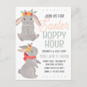 Pasen Konijn Hoppy Hour Brunch en Ei Hunt Briefkaart (Voorkant)