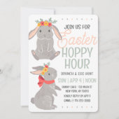Pasen Konijn Hoppy Hour Brunch en Ei Hunt Kaart (Voorkant)