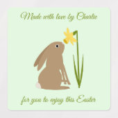Pasen Konijn Konijn en Narcis bloem Aangepast Labels (Design 1)