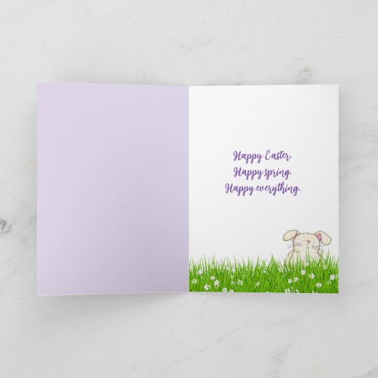 Pasen Konijn met Muts Feestdagen Kaart (Binnen)