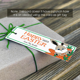 Pasen konijn met wortels label (1x3 inch)