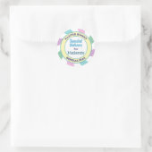 Pasen Konijn Officiële Stempel Speciale Levering Ronde Sticker (Tas)