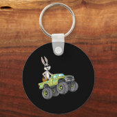 Pasen Konijn Rijden Monster Truck Leuke Jongens Me Sleutelhanger (Voorkant)