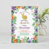 Pasen konijn sip en see uitnodiging (Staand voorkant)