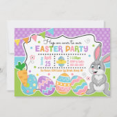 Pasen Konijn Uitnodiging Kinderen (Voorkant)