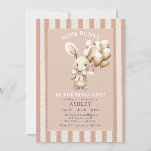 Pasen konijn wat konijn eerste verjaardag kaart (Voorkant)