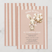 Pasen konijn wat konijn eerste verjaardag kaart (Voorkant / Achterkant)