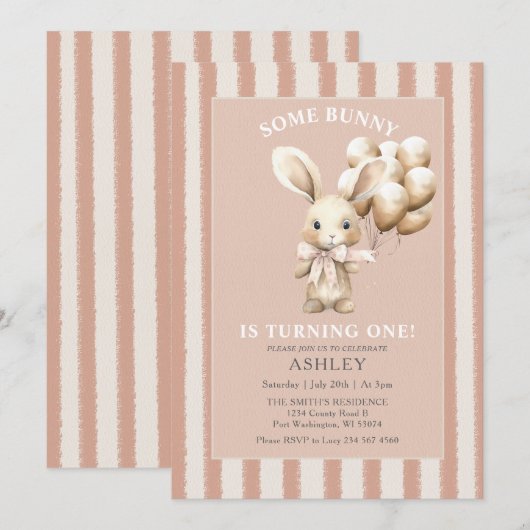 Pasen konijn wat konijn eerste verjaardag kaart (Voorkant / Achterkant)