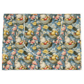 Pasen konijnenlentepatroon groot cadeauzakje (Voorkant)