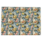 Pasen konijnenlentepatroon groot cadeauzakje (Achterkant)