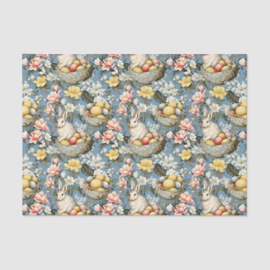 Pasen  konijnenlentepatroon tissuepapier (Voorkant)