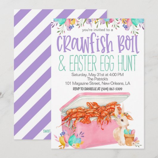 Pasen Kreeft Kook Uitnodiging (Voorkant / Achterkant)