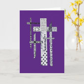 Pasen kruisjes groet kaart (Gele Bloem)