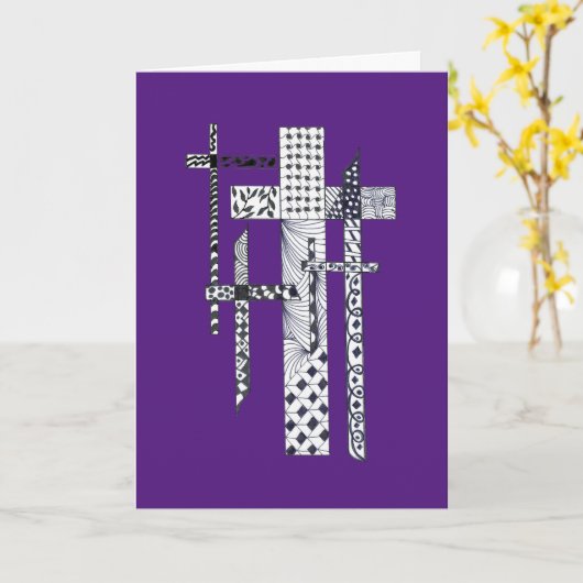 Pasen kruisjes groet kaart (Gele Bloem)