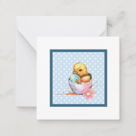 Pasen Kuiken (ansichtkaart stijl) Groet Notitiekaartje