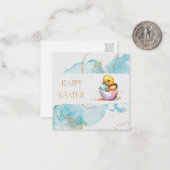 Pasen Kuiken (ansichtkaart stijl) Groet Notitiekaartje (Voorkant / Achterkant in situ)