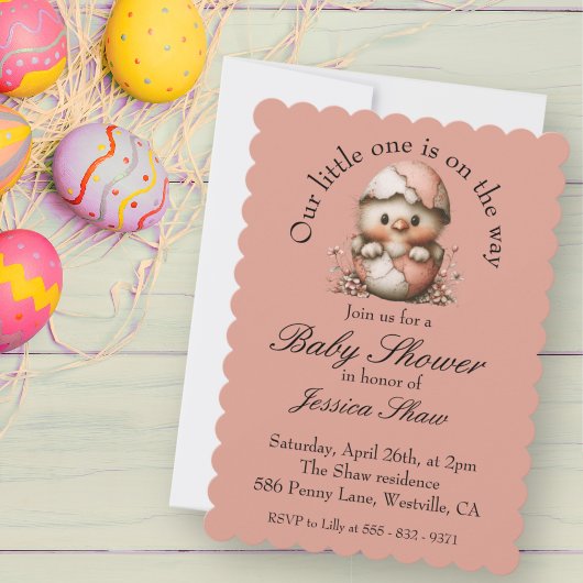 Pasen Kuiken Baby Shower Uitnodiging