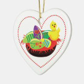Pasen kuiken en eieren aangepaste kerstversiering keramisch ornament (Links)