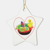 Pasen kuiken en eieren aangepaste kerstversiering keramisch ornament (Links)