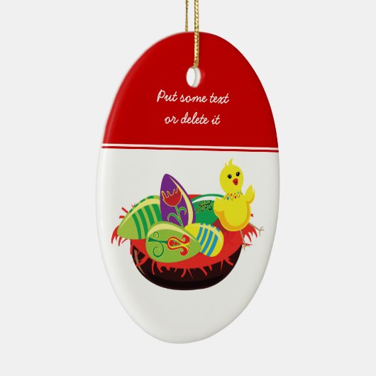 Pasen kuiken en eieren aangepaste ornament (Rechts)