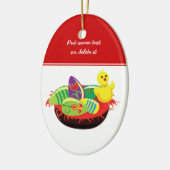 Pasen kuiken en eieren aangepaste ornament (Links)