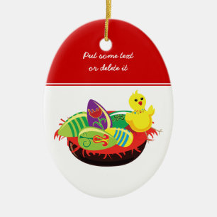 Pasen kuiken en eieren aangepaste ornament