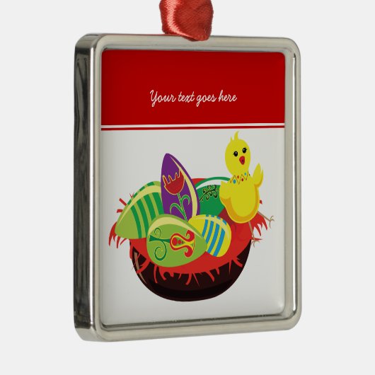 Pasen kuiken en eieren aangepaste ornament (Rechts)