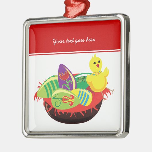 Pasen kuiken en eieren aangepaste ornament (Links)