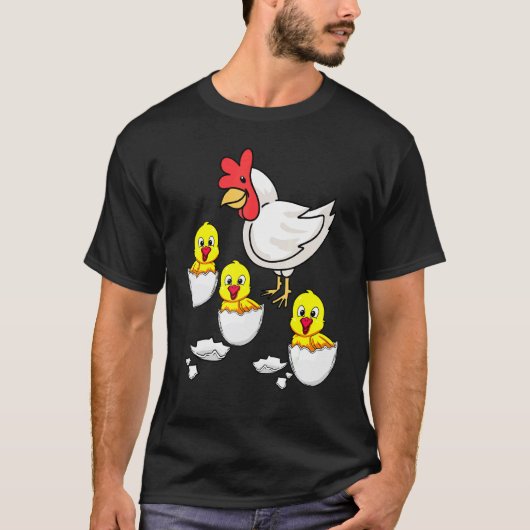 Pasen Kuiken Kippen Kinderen T-shirt (Voorkant)