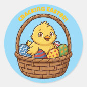 Pasen Kuiken Ronde Sticker (Voorkant)