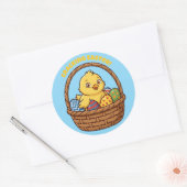 Pasen Kuiken Ronde Sticker (Envelop)