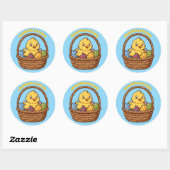 Pasen Kuiken Ronde Sticker (Vel)