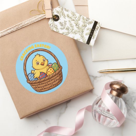 Pasen Kuiken Ronde Sticker (Geschenken)