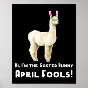Pasen Lama Grappig 1 April Grappen Pasen Konijn T- Poster
