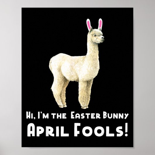 Pasen Lama Grappig 1 April Grappen Pasen Konijn T- Poster (Voorkant)