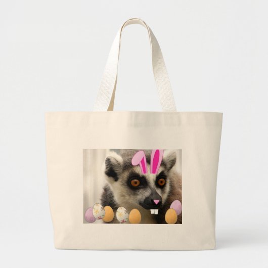 Pasen Lemur Grote Tote Bag (Voorkant)