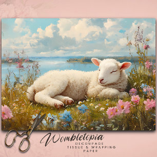 Pasen Lentelam Slapen in Wildflower Meadow Tissuepapier