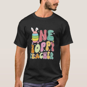 Pasen Leraar Een Springlevend Leraar Konijn Paasja T-shirt