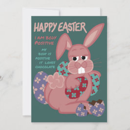 Pasen - Lichaamspositieve Bunny - Chocolade Lover Feestdagenkaart