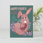 Pasen - Lichaamspositieve Bunny - Chocolade Lover Feestdagenkaart (Staand voorkant)