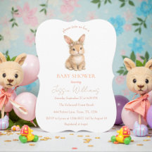 Pasen Lief Konijn Waterverf Baby Shower