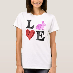 Pasen LIEFDE met Hart en Bunny T-shirt