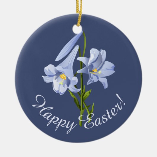 Pasen Lily Bouquet Keramisch Ornament (Voorkant)