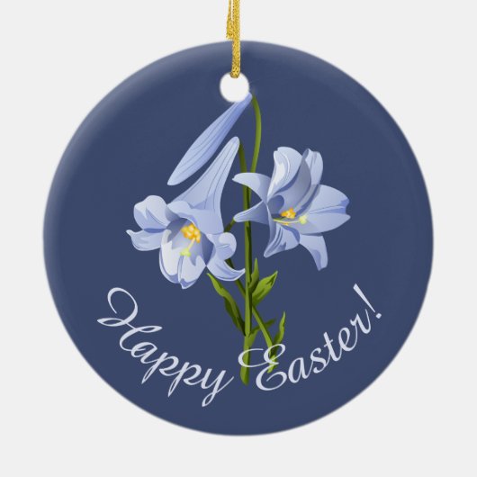 Pasen Lily Bouquet Keramisch Ornament (Achterkant)