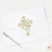 Pasen Lily Cross Ronde Sticker (Envelop)