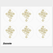 Pasen Lily Cross Ronde Sticker (Vel)
