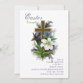 Pasen Lily & Cross Uitnodiging (Voorkant)