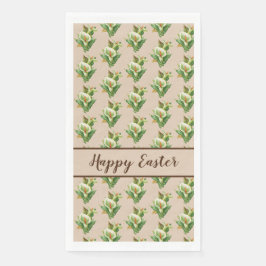 Pasen Lily Floral Pattern Servet