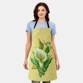 Pasen Lily Gold Damask op gele achtergrond Schort (Gedragen)