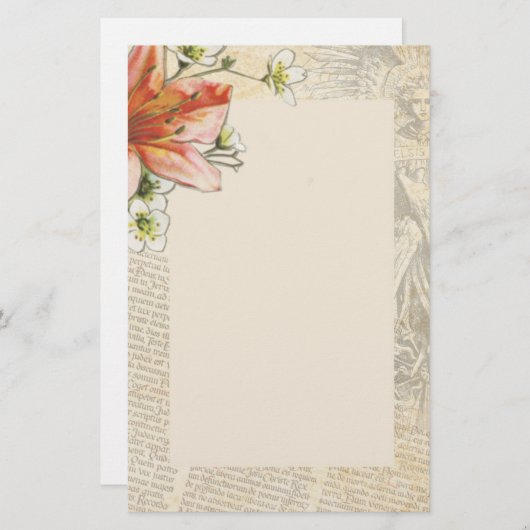 Pasen Lily Latijnse Text Angel Religieuze Briefpapier (Voorkant / Achterkant)